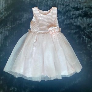 Laura Ashley Girls Special Occasion Blush Sleeveless Tulle Dress.